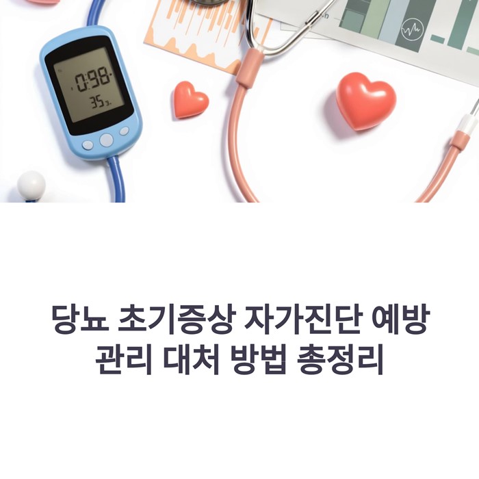 당뇨 초기증상 자가진단 예방 관리 대처 방법 요약 이미지