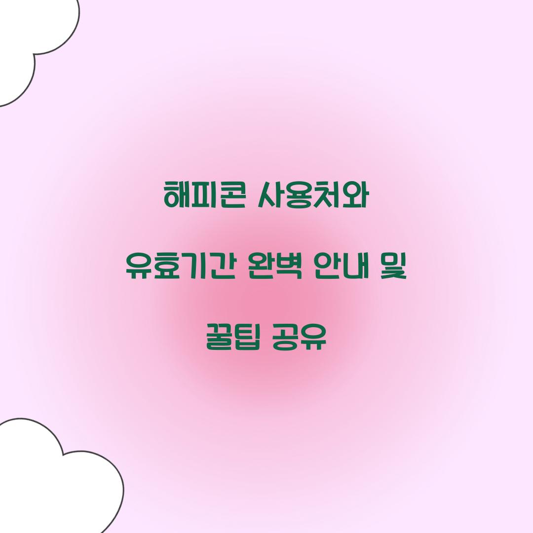 해피콘 사용처와 유효기간