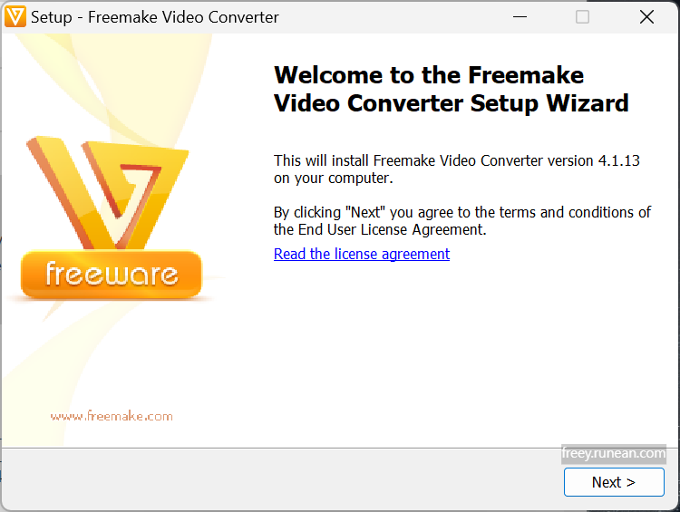 프리메이크 비디오 컨버터(Freemake Video Converter) 설치 화면