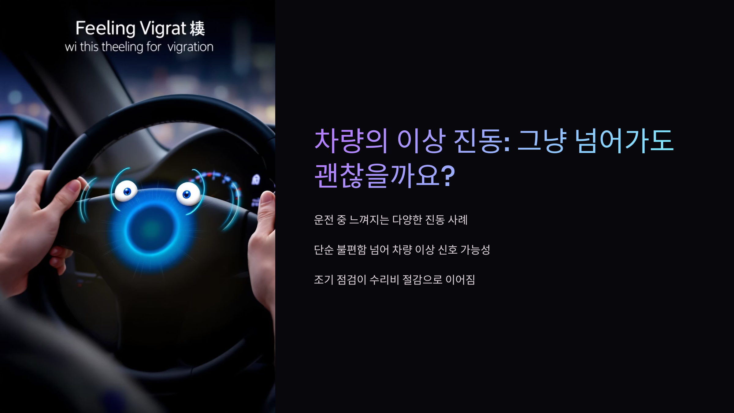 차량의 이상 진동: 그냥 넘어가도 괜찮을까요?