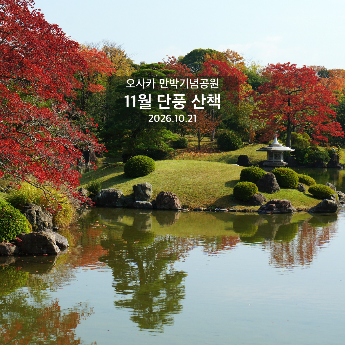 663highland가 2013년 11월 16일 촬영한 만박기념공원 일본정원 단풍 풍경과 2026년 10월 21일 기사 안내