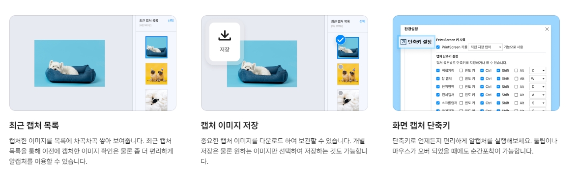 알캡처의 단축키 설정, 자동 저장 등 편리한 부가 기능