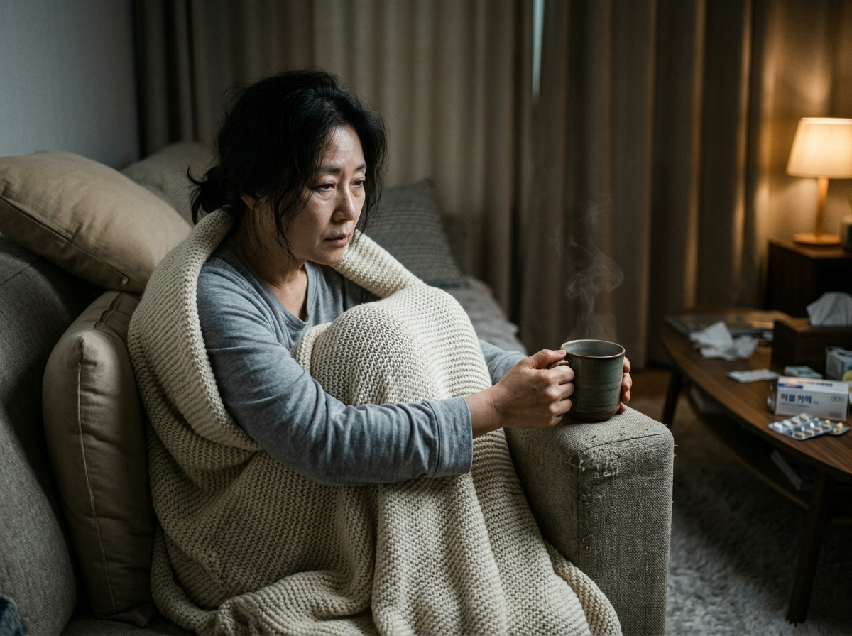독감 초기 증상 오한 몸살