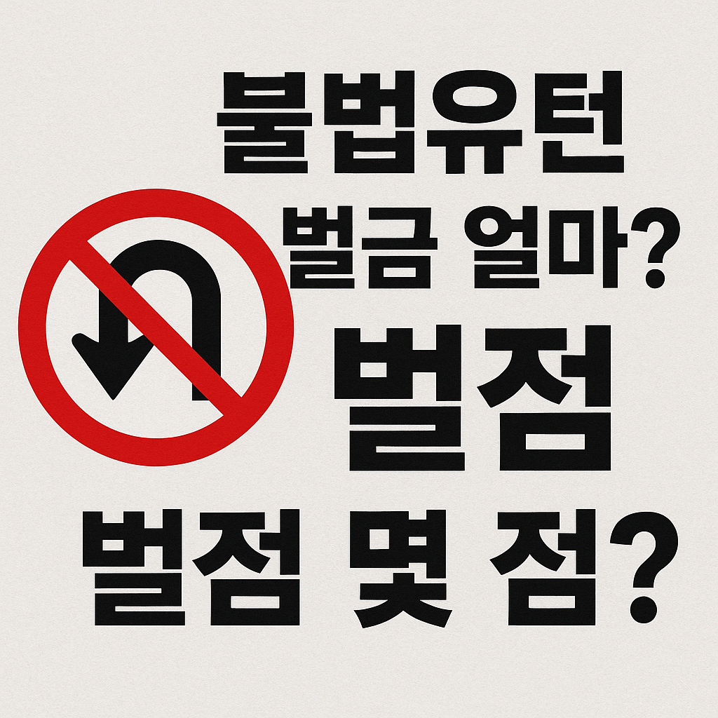 불법유턴 벌금 얼마? 벌점 몇 점?