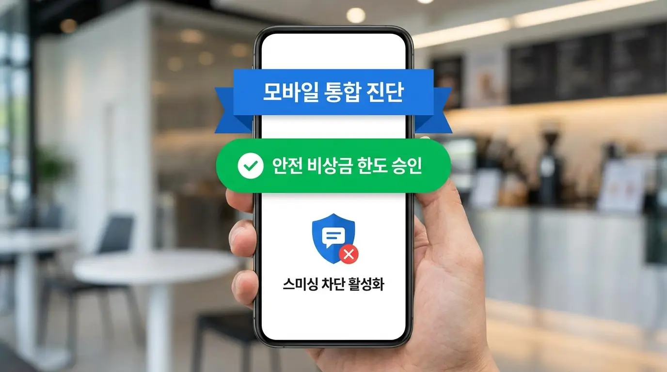 모바일 통합 진단 앱 안전 비상금 한도 승인 및 스미싱 차단
