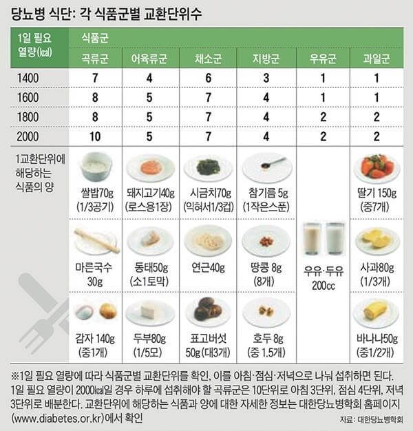 당뇨 식단과 열량