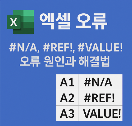 엑셀 오류 #N/A, #REF!, #VALUE! 완벽 분석과 해결법