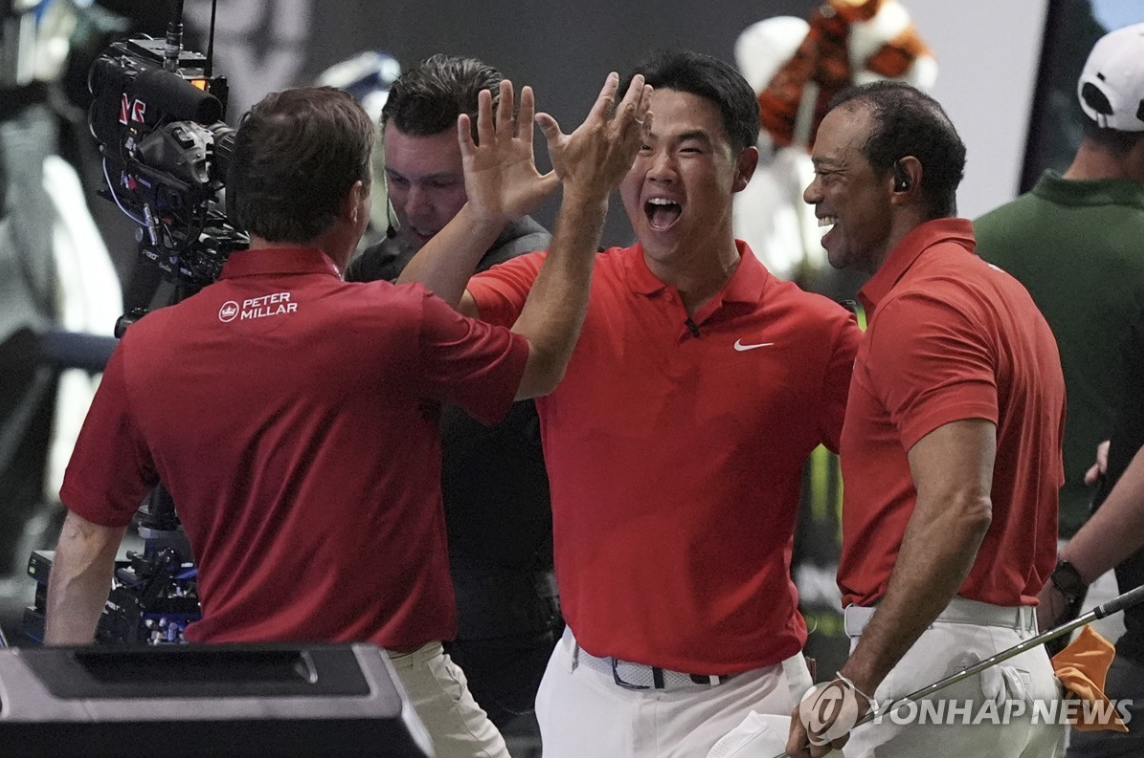TGL골프 &amp;#39;김주형&amp;#44; 타어거우즈&amp;#44; 케빈키스너&amp;#39;가 팀을 이룬 주피터 링크스 골프 클럽 (사진출처.연합뉴스)