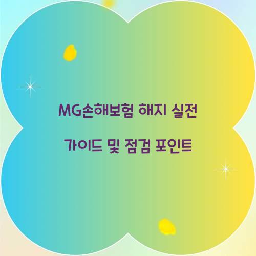 MG손해보험 해지