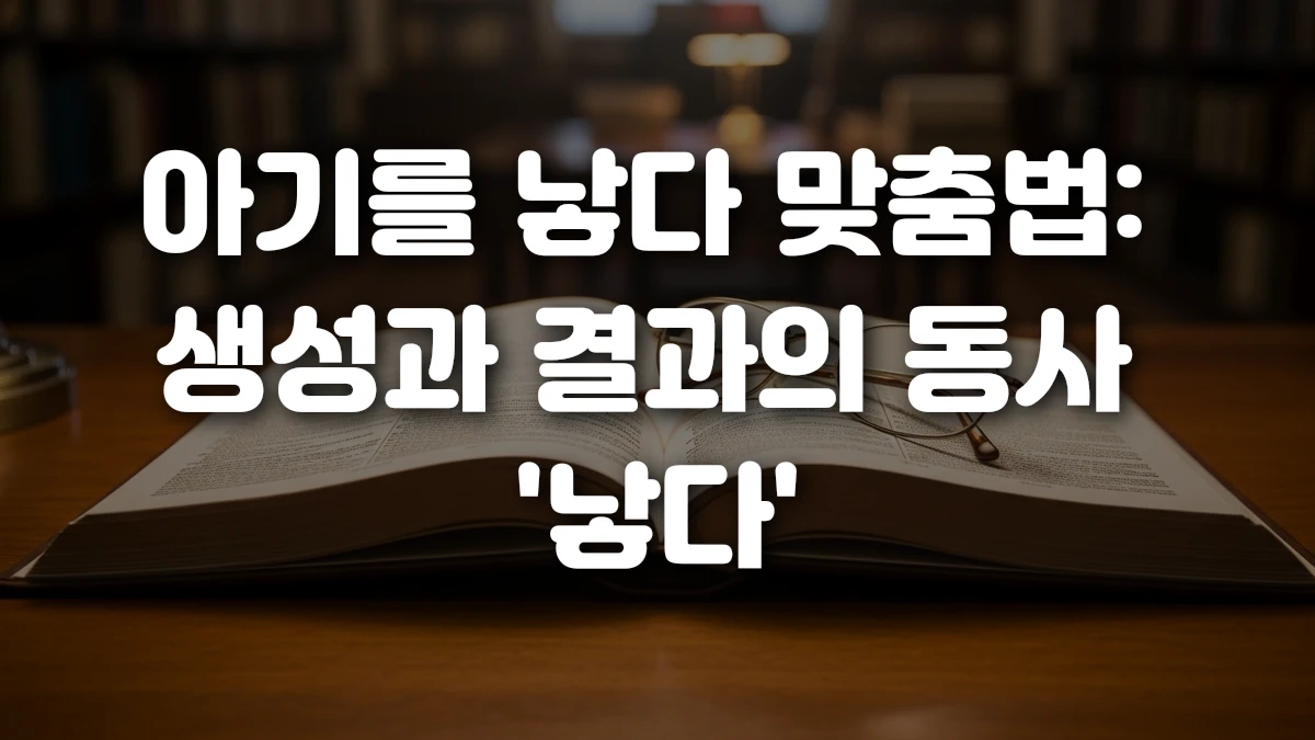 아기를 낳다 맞춤법 생성과 결과의 동사 낳다