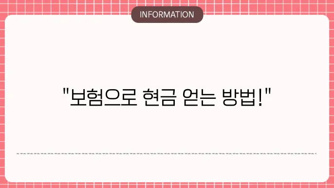 보험 해지와 대출 상환에 대한 이미지