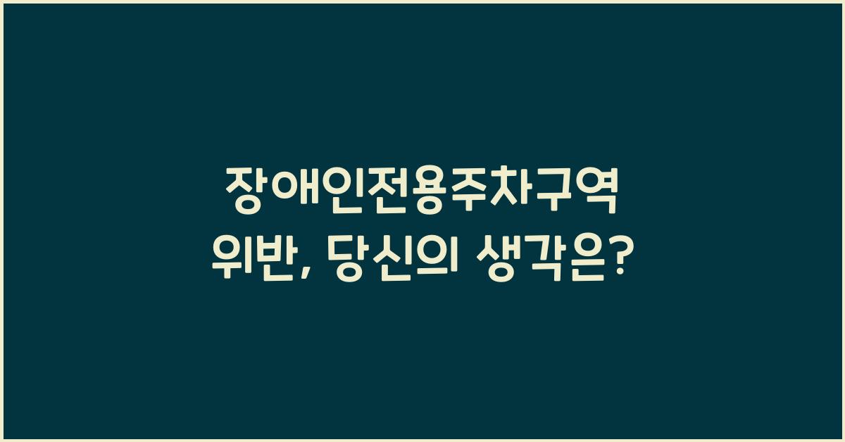 장애인전용주차구역 위반