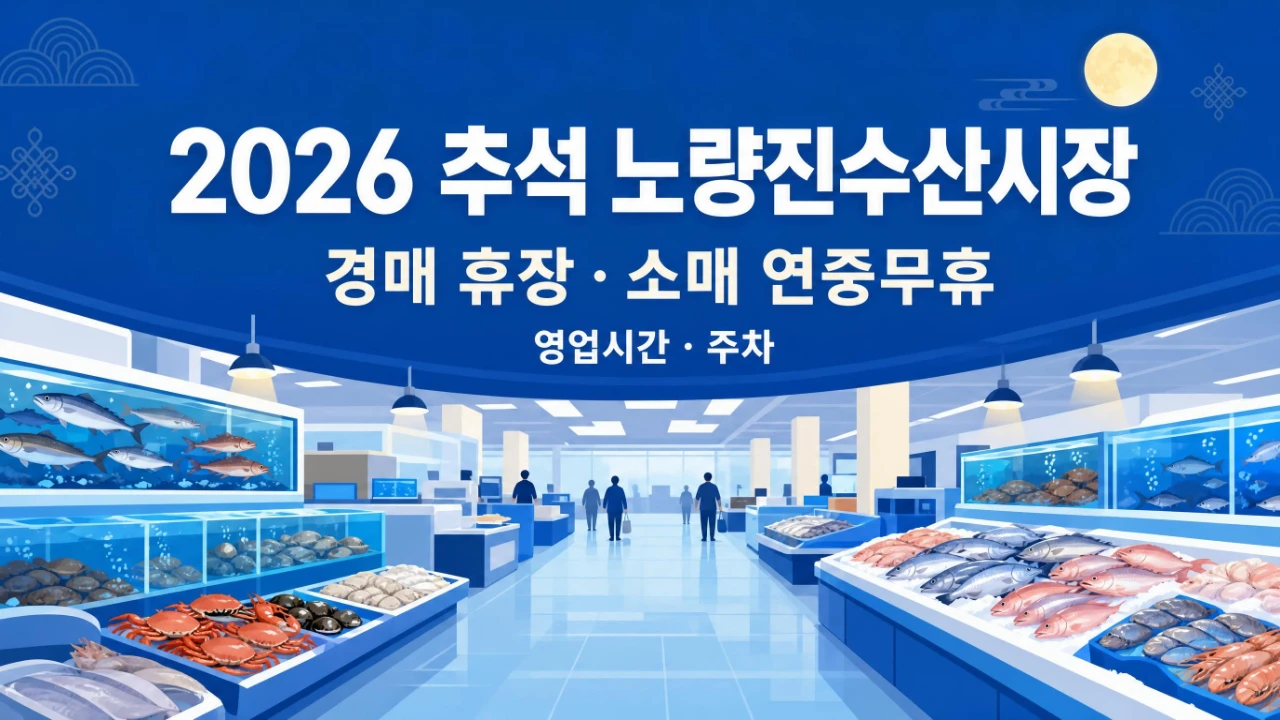 2026 추석 노량진수산시장 경매 휴장과 소매 영업 안내 이미지