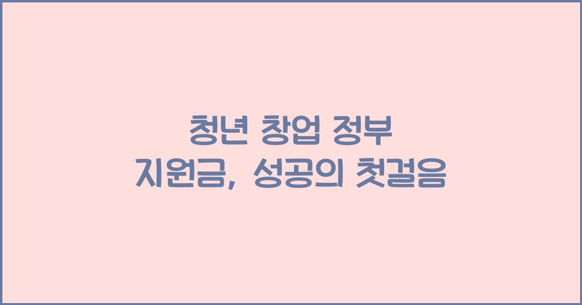 청년 창업 정부 지원금