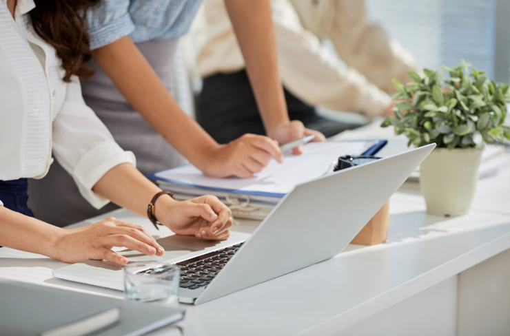 업무를 보는 사람들