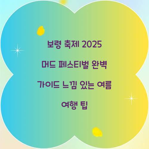 보령 축제 2025 머드 페스티벌