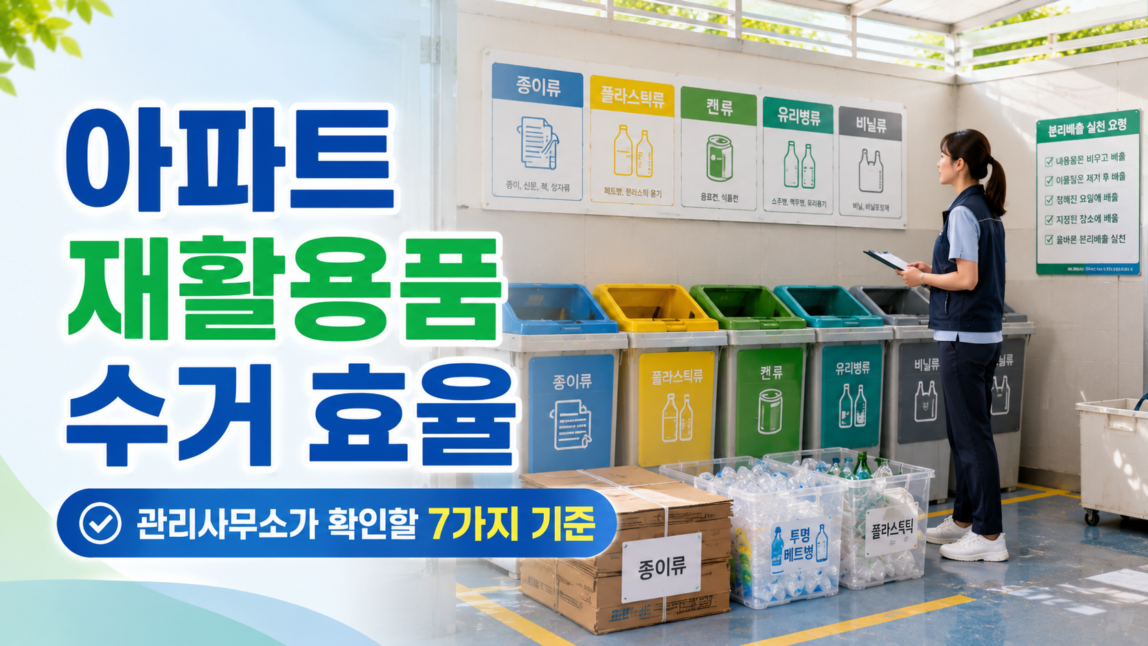 아파트 재활용품 수거 효율 높이는 방법, 관리사무소가 확인할 7가지 기준