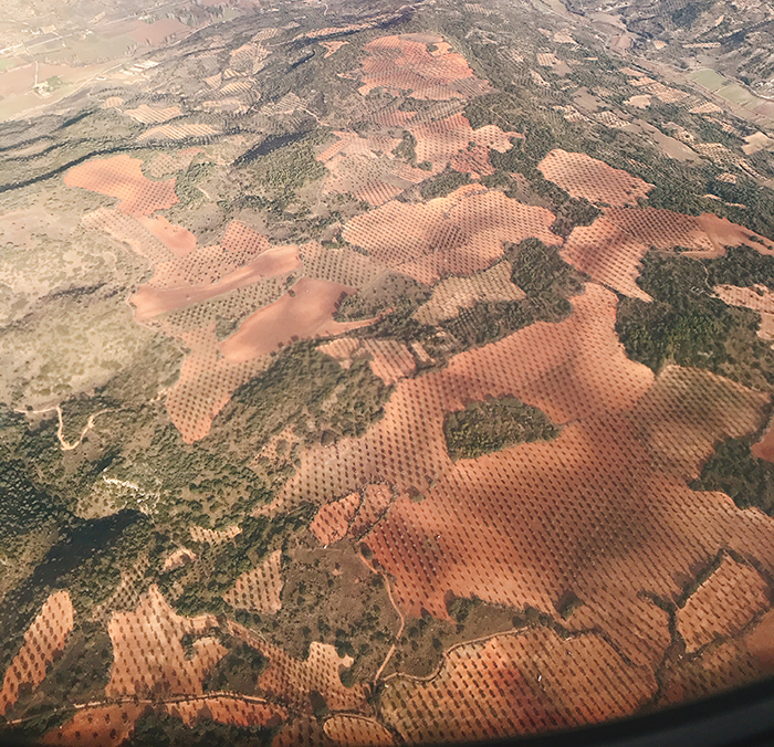 비행기에서 본 마드리드 땅