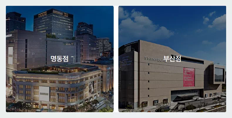 신세계 면세점 명동점, 부산점