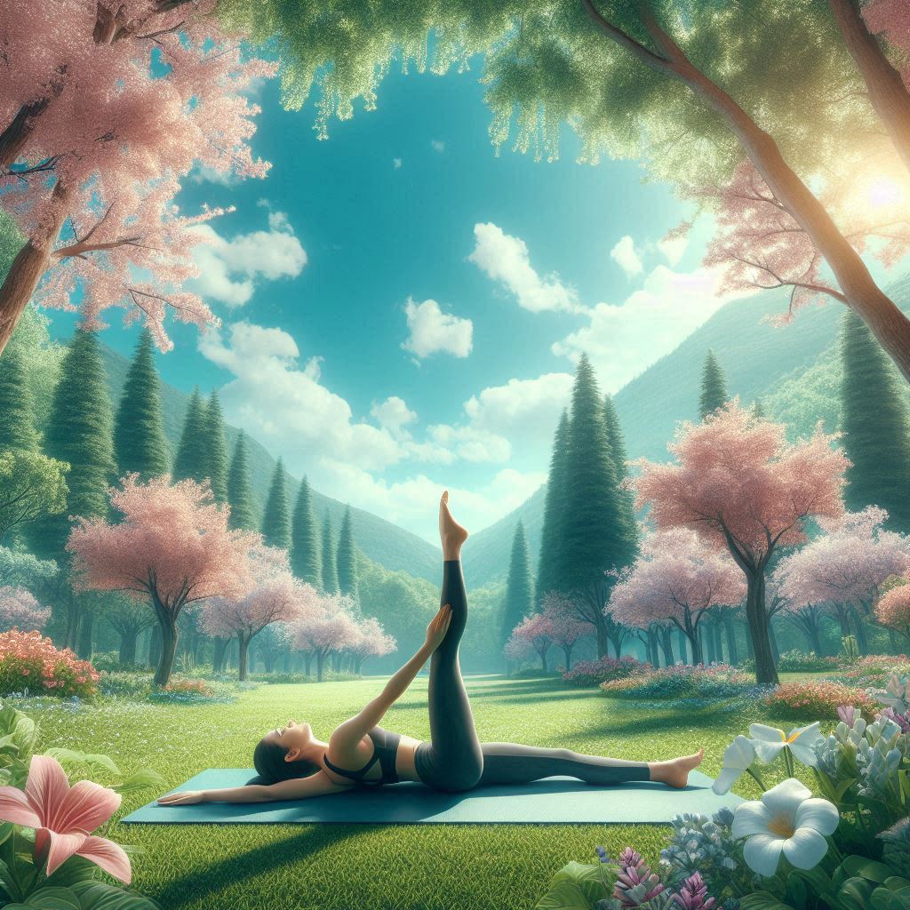 누워서 10분 다리 들어 올리기 운동하는 여성