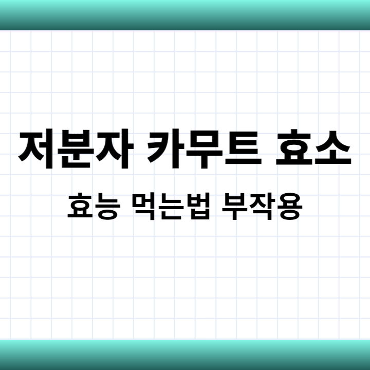 저분자카무트효소 효능 효과 먹는법 부작용