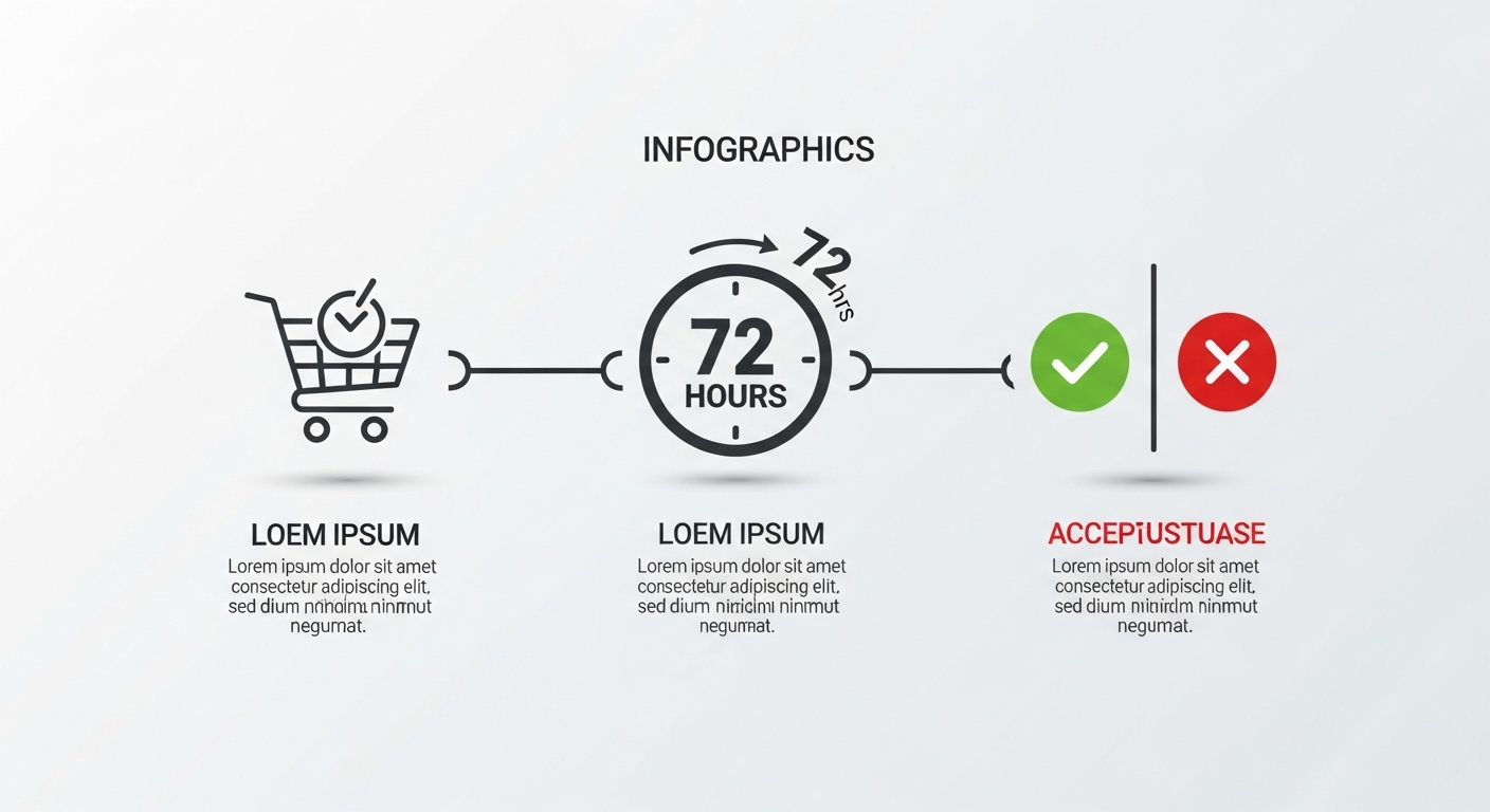 구매하고 싶은 물건이 생기면 72시간을 기다린 후 최종 결정을 내리는 구매 허들 시스템 그림