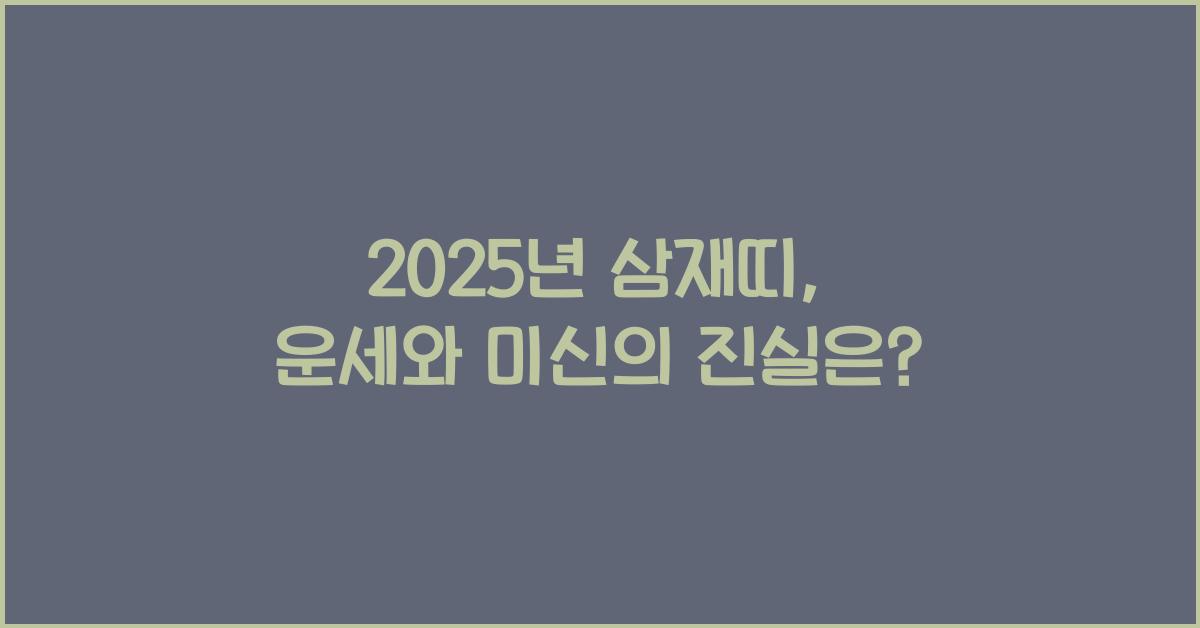 2025년 삼재띠