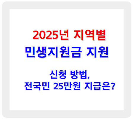 2025년 지역별 민생지원금 신청 방법, 내가 받을 수 있는 지원금은?