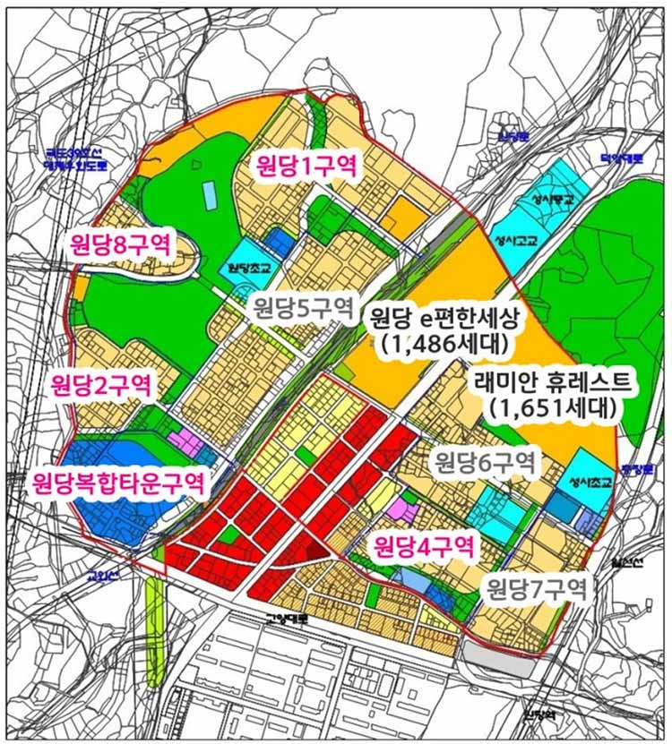 원당뉴타운 구역 위치