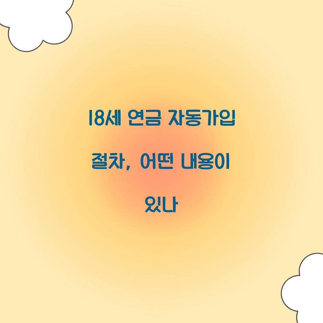 18세 연금 자동가입 절차