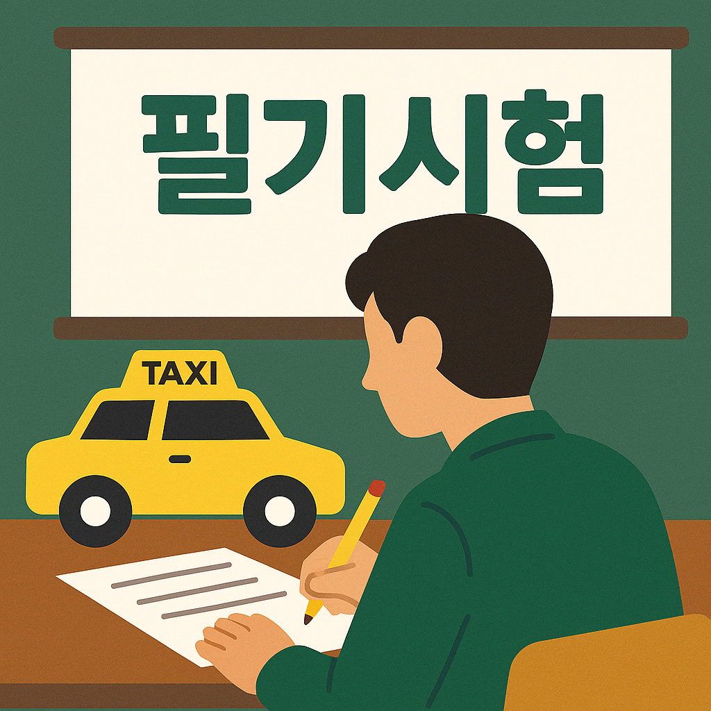 택시시험 필기시험 보는 모습