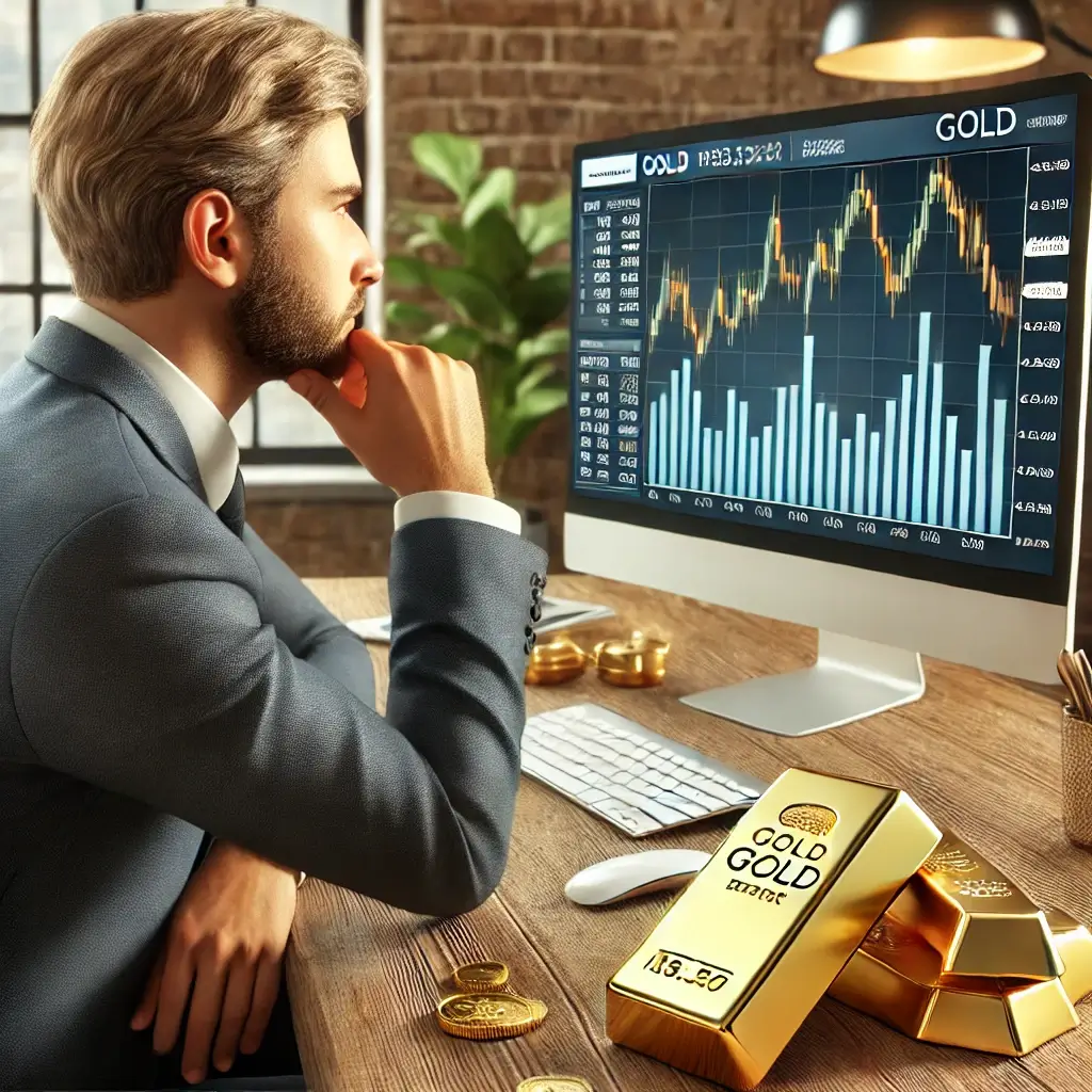 금 투자 결정을 고민하는 투자자