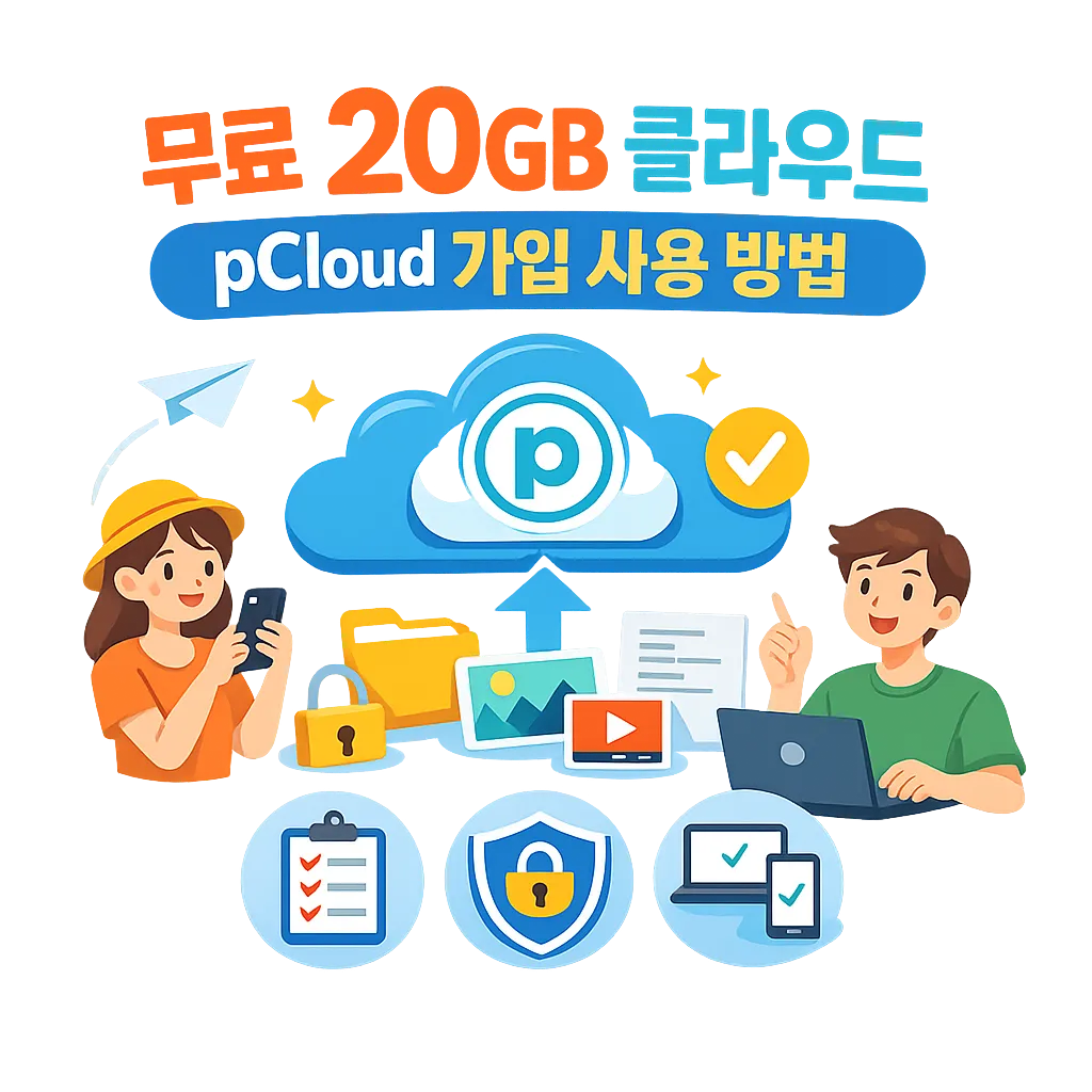 무료 20GB 클라우드 pCloud 가입 사용 방법