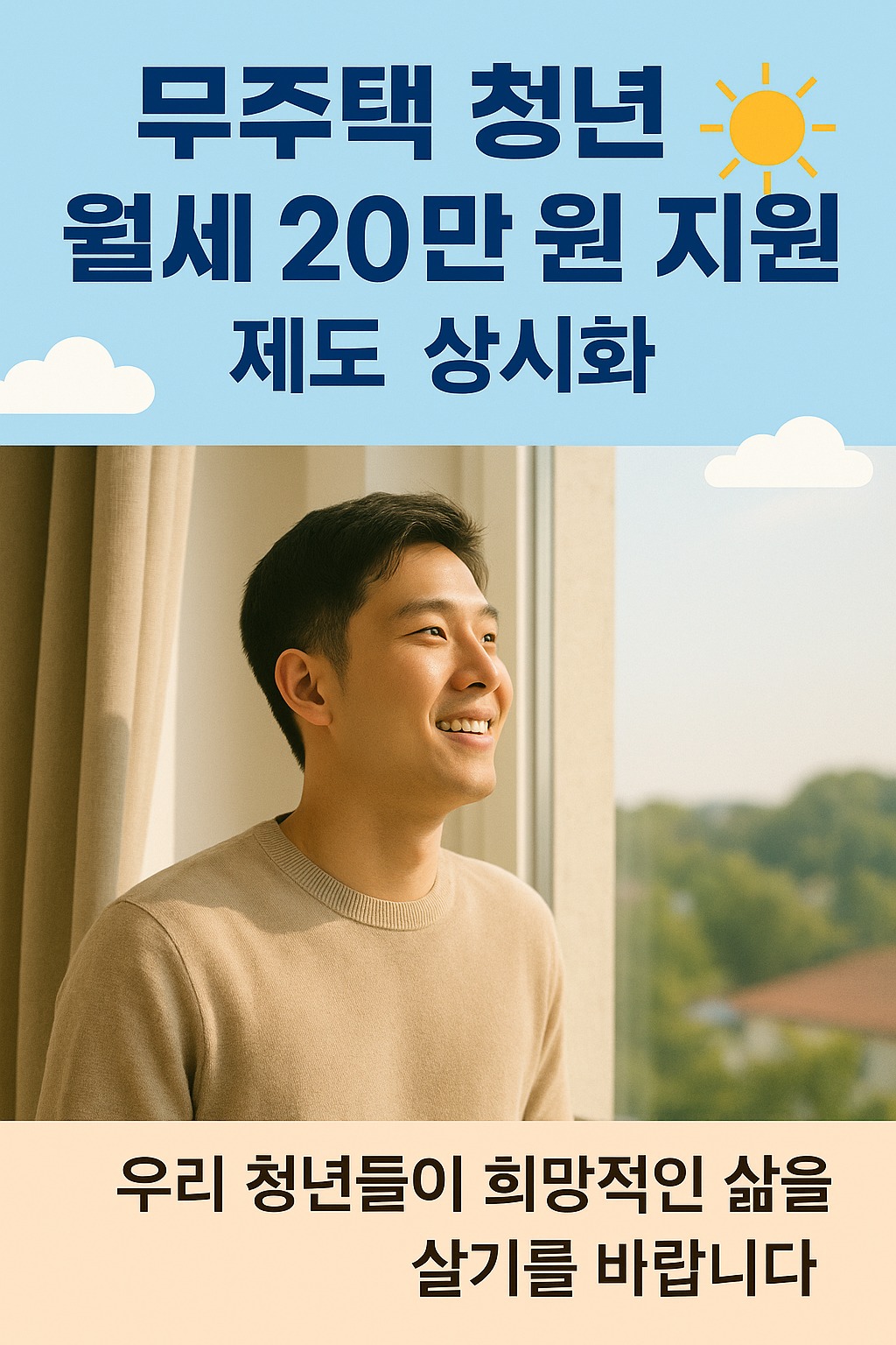 무주택 청년 월세 20만 원 상시지원 안내 관련된 사진