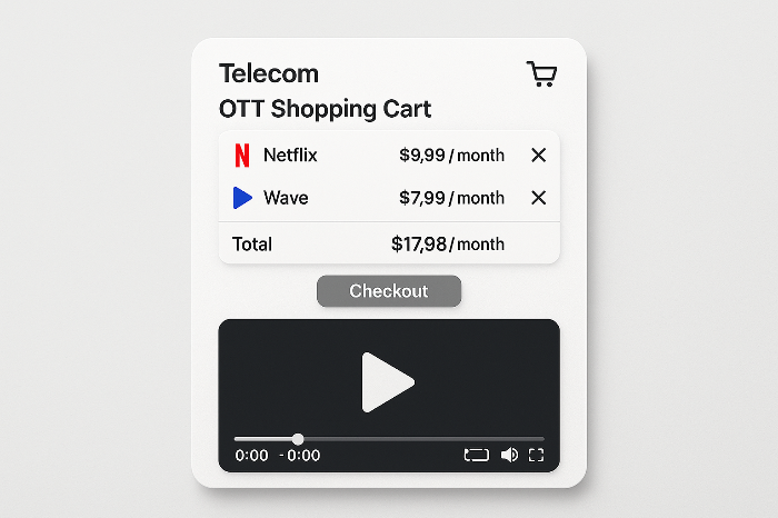 통신사커머스와 OTT 스트리밍 번들의 결합을 표현한 목업