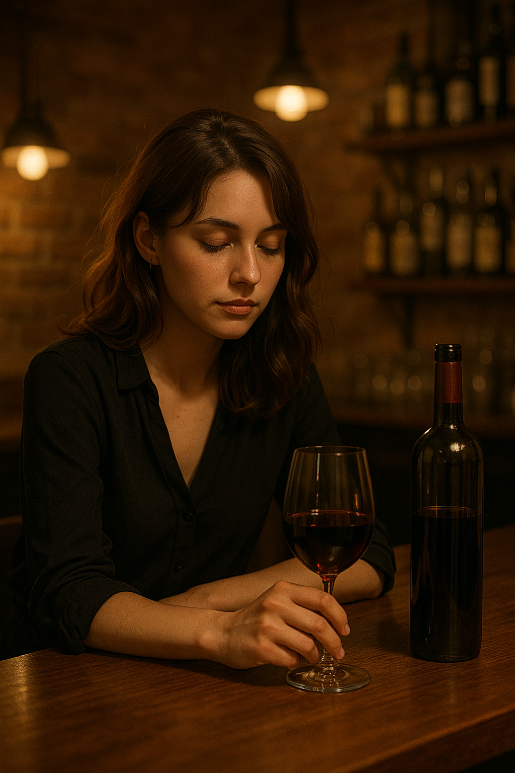 혼술 하는 여성