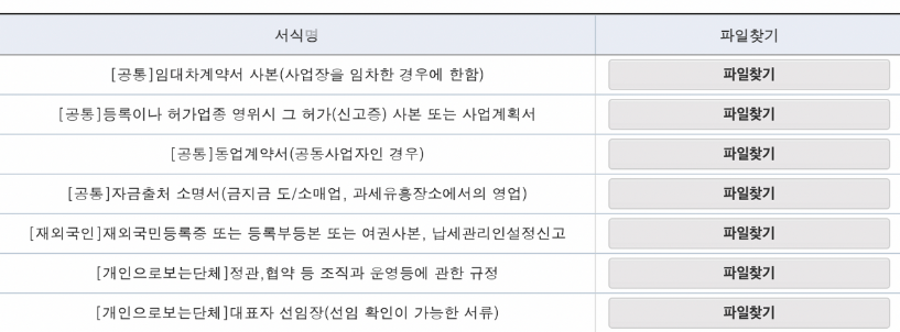 개인 사업자등록증 신청