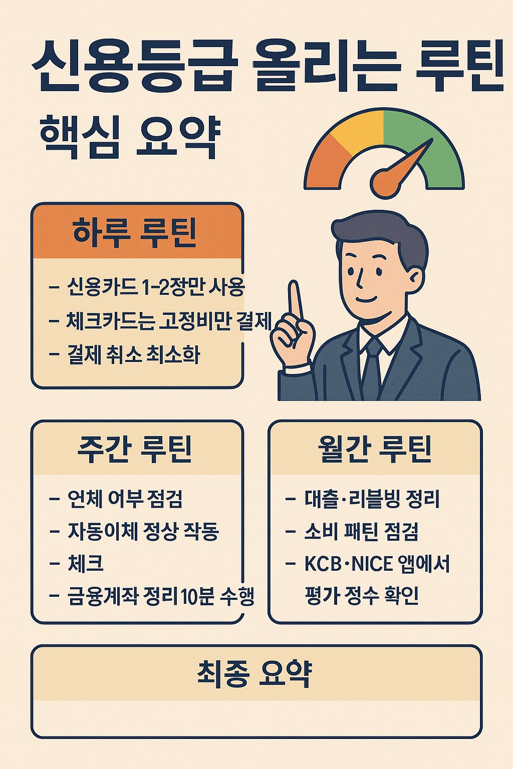 신용등급 올리는 루틴 핵심 요약 대표 이미지