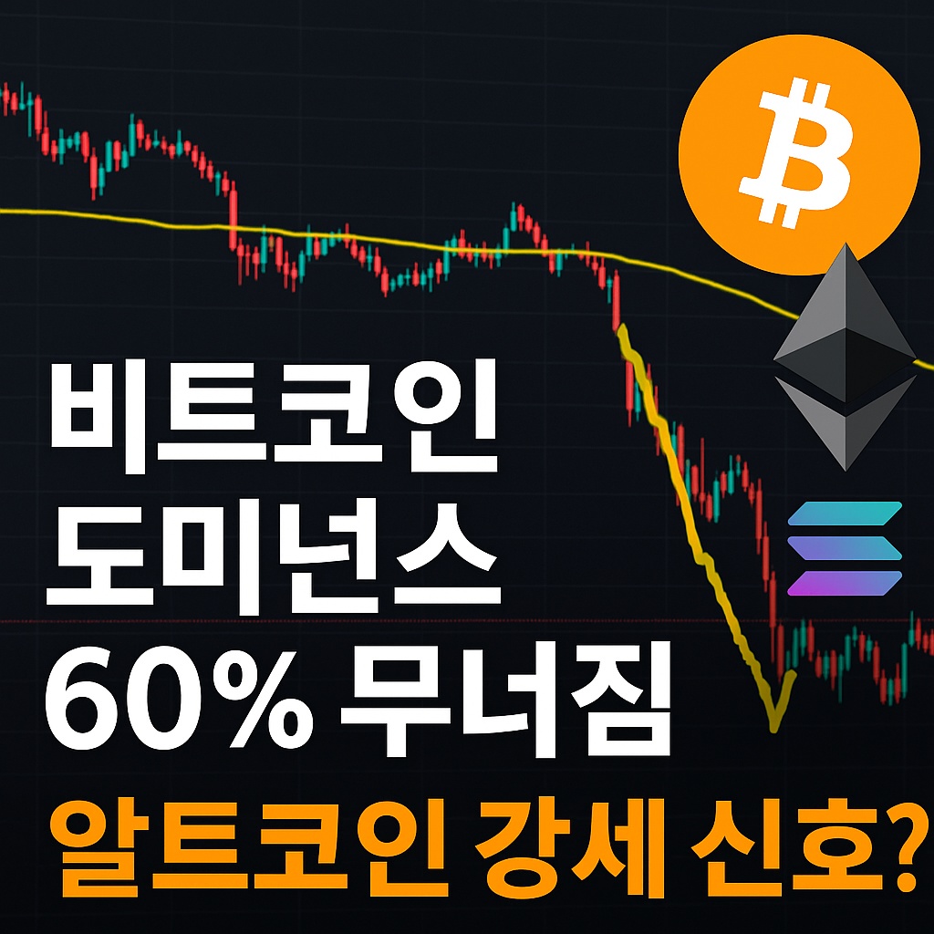 비트코인 도미넌스 60% 무너짐 - 알트코인 강세 신호?