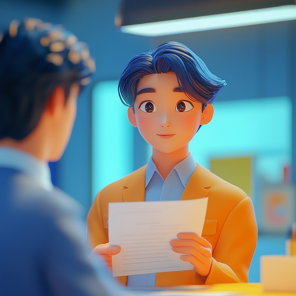 휴직서를 제출하는 남자 사진