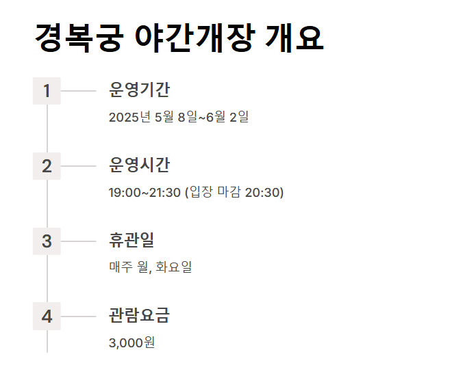 경복궁 야간개장 티켓팅 