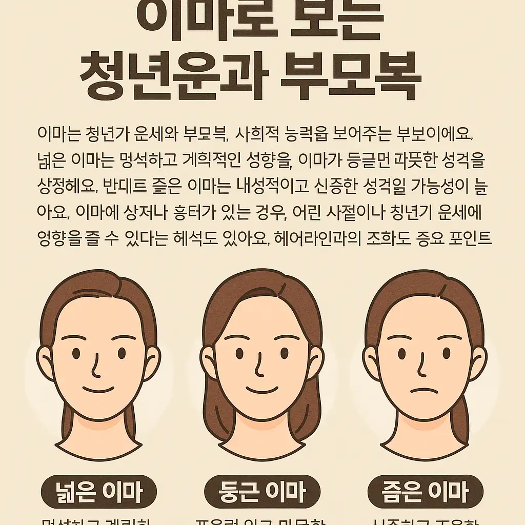 이마로 보는 청년운과 부모복