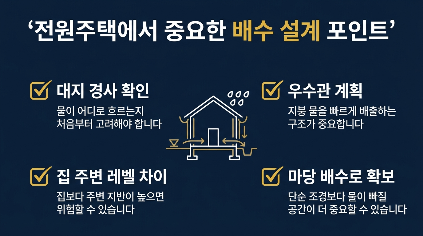 전원주택 주요 배수설계 포인트