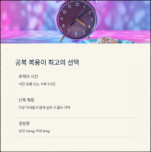 공복에 먹으면 더 좋다? 아연 보충제 복용의 정석
