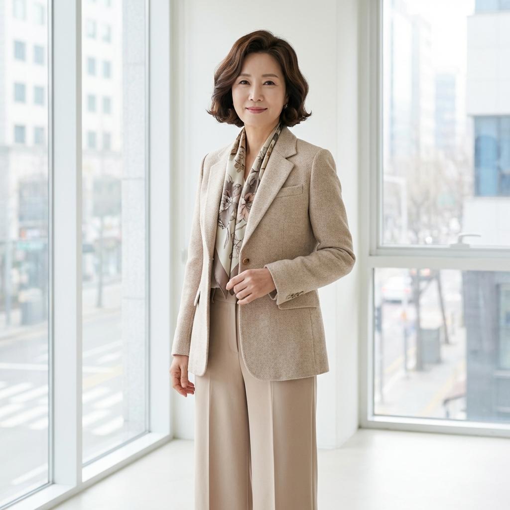 우아한 프렌치 시크 50대 오피스룩 코디법