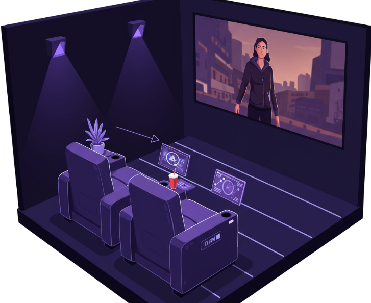 혼자영화보는사람을위한 영화관일러스트