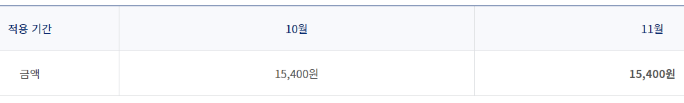 국내선 유류할증료 (2022년 11월)
