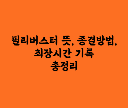 필리버스터 뜻&#44; 종결방법&#44; 최장시간 기록