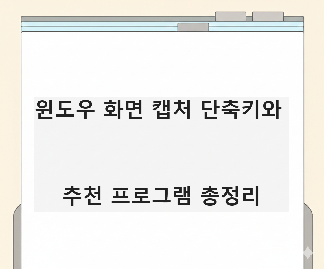 윈도우 화면 캡처 단축키와 추천 프로그램 총정리