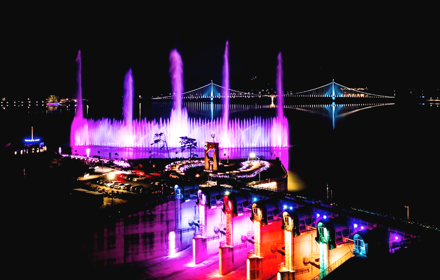 탑정호 출렁다리 & 수변생태공원 야경